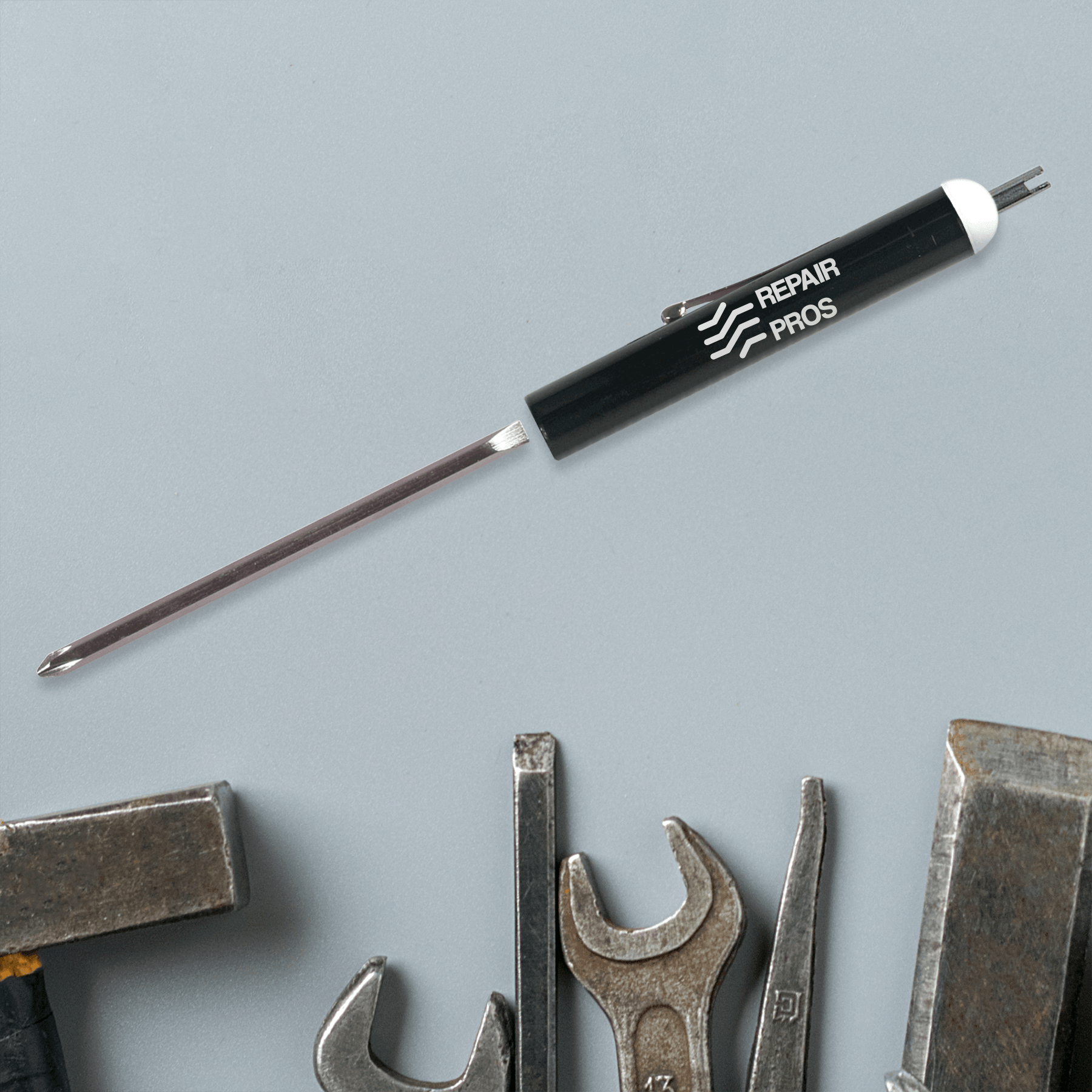 Pocket Screwdriver Reversible Flat Blade + Valve Stem Top